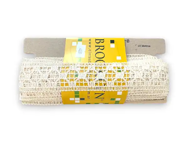 ENTREDOS ALGODON BROOKLYN NATURAL 35MM X 10MTS