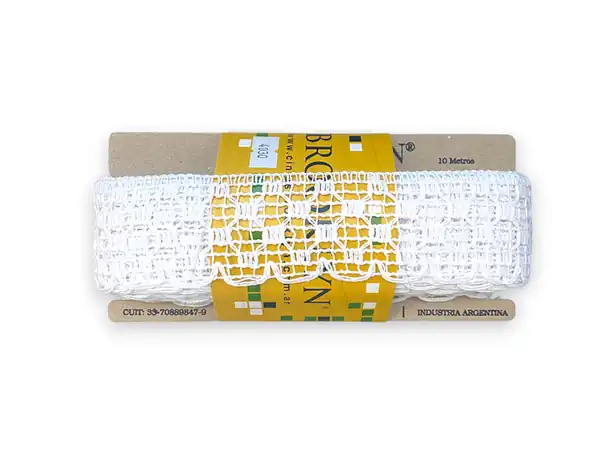 PUNTILLA ALGODON BROOKLYN BLANCA CRUZ 50MM X 10MTS