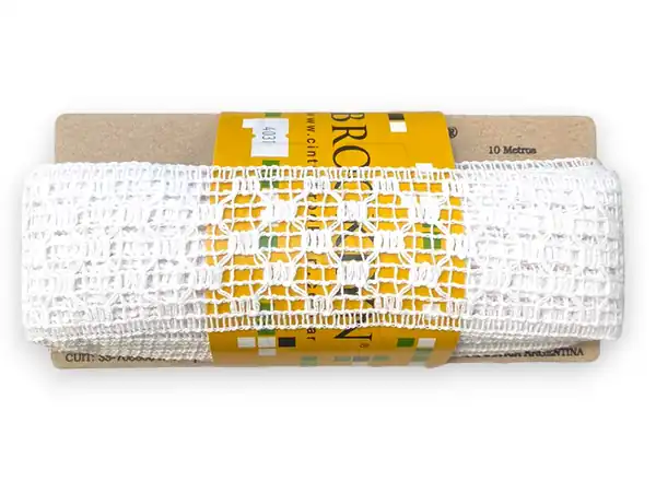 ENTREDOS ALGODON BROOKLYN BLANCO CRUZ 50MM X 10MTS