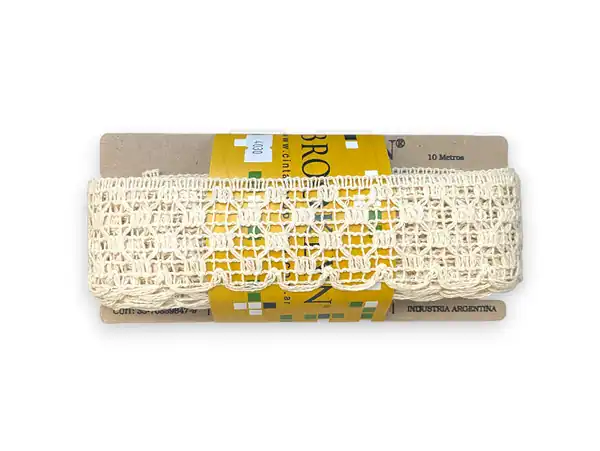 PUNTILLA ALGODON BROOKLYN NATURAL CRUZ 50MM X 10MTS