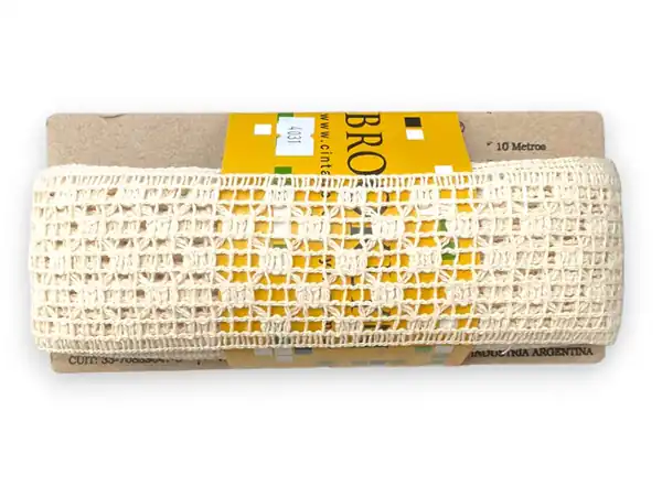 ENTREDOS ALGODON BROOKLYN NATURAL CRUZ 50MM X 10MTS